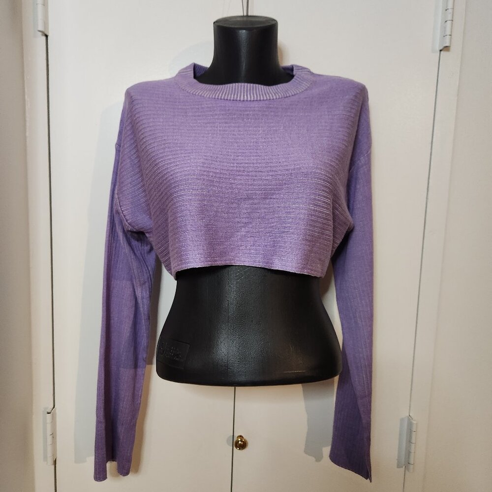 Gu Purple crop long sleeve top